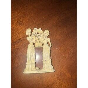 Two Ladies Creme Basket Of Roses Rare